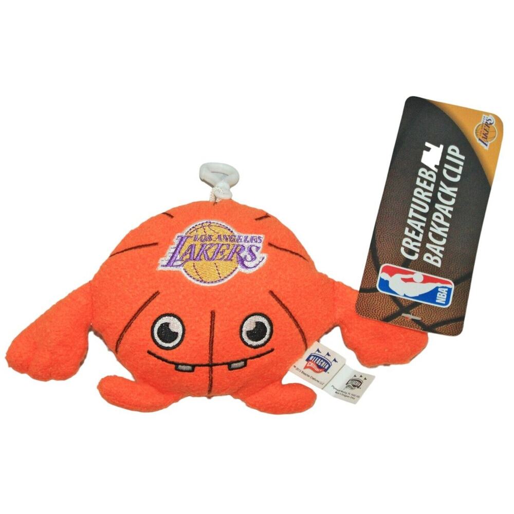 Los Angeles LA Lakers NBA Creature 4" Ball Plush Toy Figure - Backpack Clip 2013